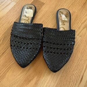 Sam Edelman Black Woven Mules